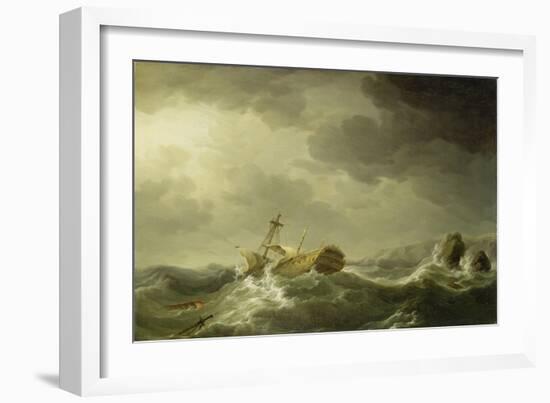 Ship Wrecked on a Rocky Coast, c.1747-50-Charles Brooking-Framed Giclee Print