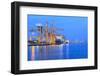 Ship Yard with Heavy Crane in Beautiful Twilight of Day-khunaspix-Framed Premium Photographic Print