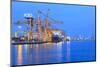 Ship Yard with Heavy Crane in Beautiful Twilight of Day-khunaspix-Mounted Premium Photographic Print