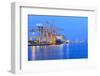 Ship Yard with Heavy Crane in Beautiful Twilight of Day-khunaspix-Framed Photographic Print