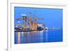 Ship Yard with Heavy Crane in Beautiful Twilight of Day-khunaspix-Framed Photographic Print