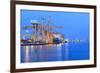 Ship Yard with Heavy Crane in Beautiful Twilight of Day-khunaspix-Framed Photographic Print