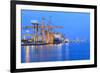 Ship Yard with Heavy Crane in Beautiful Twilight of Day-khunaspix-Framed Photographic Print