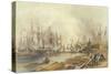 Shipbuilding at Limehouse, 1840-William Parrott-Stretched Canvas