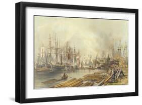 Shipbuilding at Limehouse, 1840-William Parrott-Framed Giclee Print