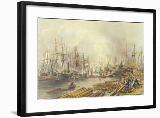 Shipbuilding at Limehouse, 1840-William Parrott-Framed Giclee Print