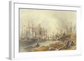 Shipbuilding at Limehouse, 1840-William Parrott-Framed Giclee Print