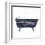 Shiplap Bath I Navy-Sue Schlabach-Framed Art Print