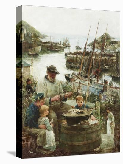 Shipmodel Maker with Harbour, 1908-John Robertson Reid-Stretched Canvas