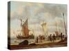 Shipping at Anchor-Abraham Storck-Stretched Canvas