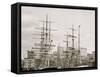 Shipping at East River Docks, New York-null-Framed Stretched Canvas