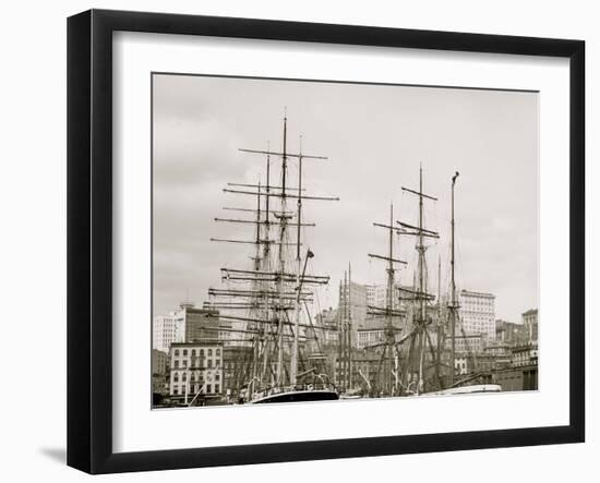 Shipping at East River Docks, New York-null-Framed Photo