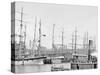 Shipping at East River Docks, New York-null-Stretched Canvas