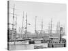 Shipping at East River Docks, New York-null-Stretched Canvas