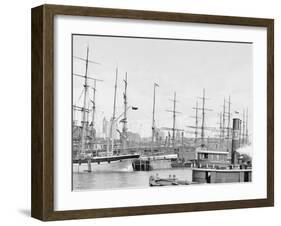 Shipping at East River Docks, New York-null-Framed Photo