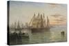 Shipping Below Hull, Evening-Arthur J. Meadows-Stretched Canvas