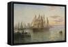 Shipping Below Hull, Evening-Arthur J. Meadows-Framed Stretched Canvas