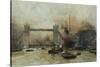 Shipping by Tower Bridge, London, England-Charles Dixon-Stretched Canvas