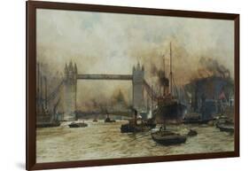 Shipping by Tower Bridge, London, England-Charles Dixon-Framed Giclee Print