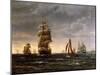 Shipping in a Choppy Sea, 1850-Wilhelm Melbye-Mounted Giclee Print