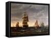 Shipping in a Choppy Sea, 1850-Wilhelm Melbye-Framed Stretched Canvas