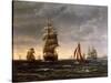 Shipping in a Choppy Sea, 1850-Wilhelm Melbye-Stretched Canvas