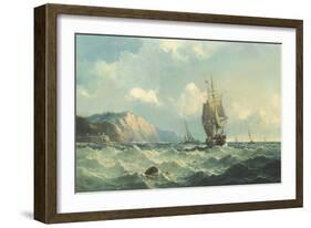 Shipping in a High Sea-John Henry Claude Wilson-Framed Giclee Print