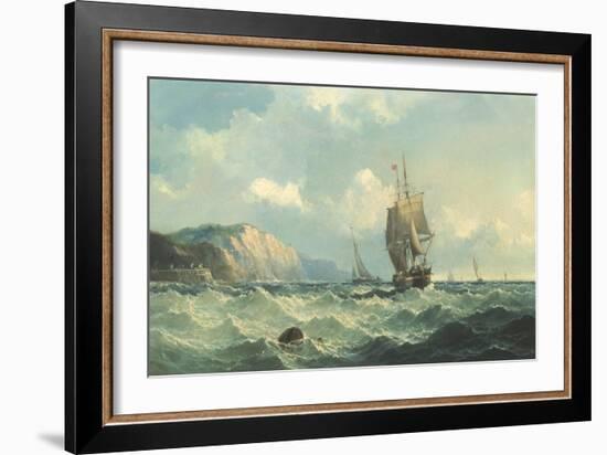 Shipping in a High Sea-John Henry Claude Wilson-Framed Giclee Print