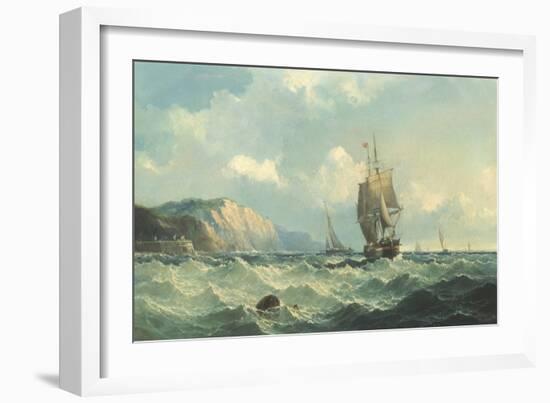 Shipping in a High Sea-John Henry Claude Wilson-Framed Giclee Print