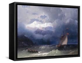 Shipping in Stormy Seas, 1868-Ivan Konstantinovich Aivazovsky-Framed Stretched Canvas