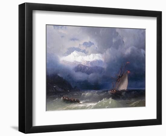 Shipping in Stormy Seas, 1868-Ivan Konstantinovich Aivazovsky-Framed Premium Giclee Print