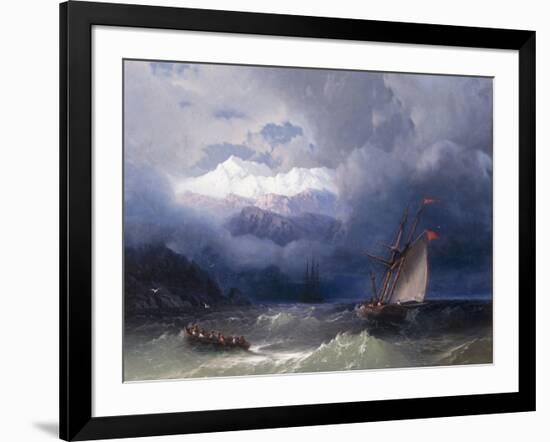 Shipping in Stormy Seas, 1868-Ivan Konstantinovich Aivazovsky-Framed Giclee Print