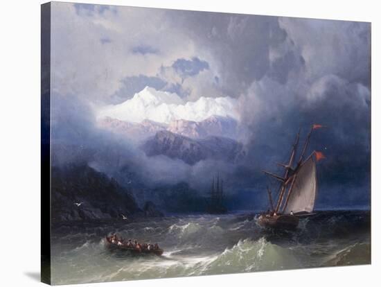 Shipping in Stormy Seas, 1868-Ivan Konstantinovich Aivazovsky-Stretched Canvas