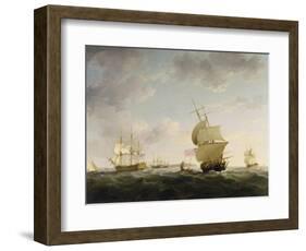 Shipping in the English Channel, c.1755-Charles Brooking-Framed Giclee Print