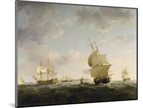 Shipping in the English Channel, c.1755-Charles Brooking-Mounted Giclee Print