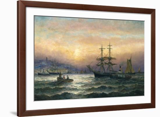 Shipping in the Mouth of the Medway, Evening-Charles Thorneley-Framed Giclee Print