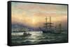 Shipping in the Mouth of the Medway, Evening-Charles Thorneley-Framed Stretched Canvas