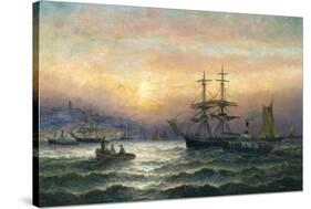 Shipping in the Mouth of the Medway, Evening-Charles Thorneley-Stretched Canvas