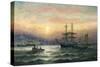 Shipping in the Mouth of the Medway, Evening-Charles Thorneley-Stretched Canvas