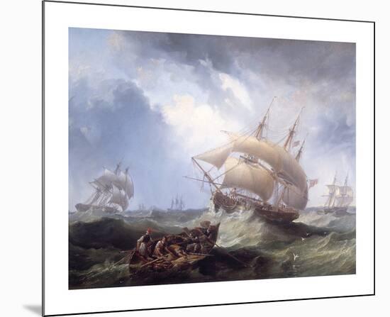 Shipping in the Open Sea-James Wilson Carmichael-Mounted Premium Giclee Print