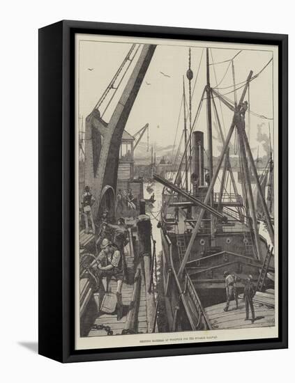 Shipping Material at Woolwich for the Souakim Railway-William Heysham Overend-Framed Stretched Canvas