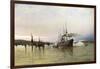 Shipping Near the Statue of Liberty-Christian Cornelius Dommerson-Framed Giclee Print