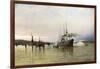 Shipping Near the Statue of Liberty-Christian Cornelius Dommerson-Framed Giclee Print