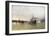 Shipping Near the Statue of Liberty-Christian Cornelius Dommerson-Framed Giclee Print