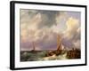 Shipping off a Jetty. 1852-Hermanus Koekkoek-Framed Giclee Print