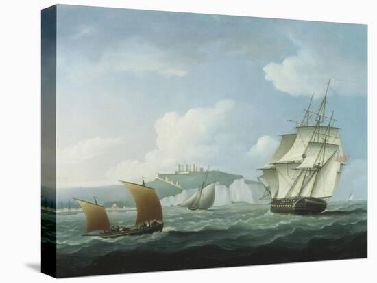 Shipping off Dover Castle-Thomas Buttersworth-Stretched Canvas