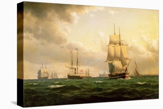 Shipping Off Elsinore Castle-Carl Emil Baagoe-Stretched Canvas