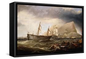 Shipping off Gibralter-Charles Henry Miller-Framed Stretched Canvas