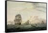Shipping off Ramsgate Harbour, 1807-Thomas Luny-Framed Stretched Canvas