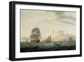 Shipping off Ramsgate Harbour, 1807-Thomas Luny-Framed Giclee Print